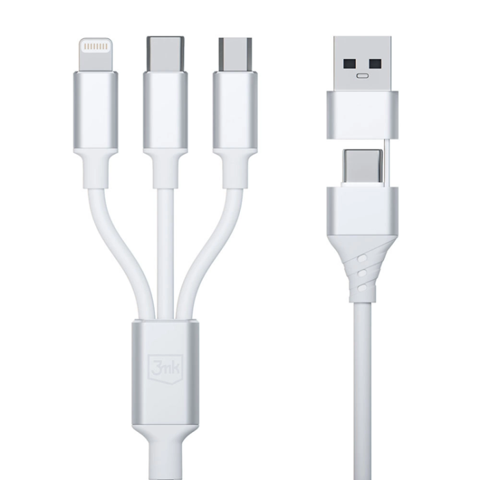 3MK - 3mk 3in1 USB-A till USB-C Lightning microUSB kabel 1.5m