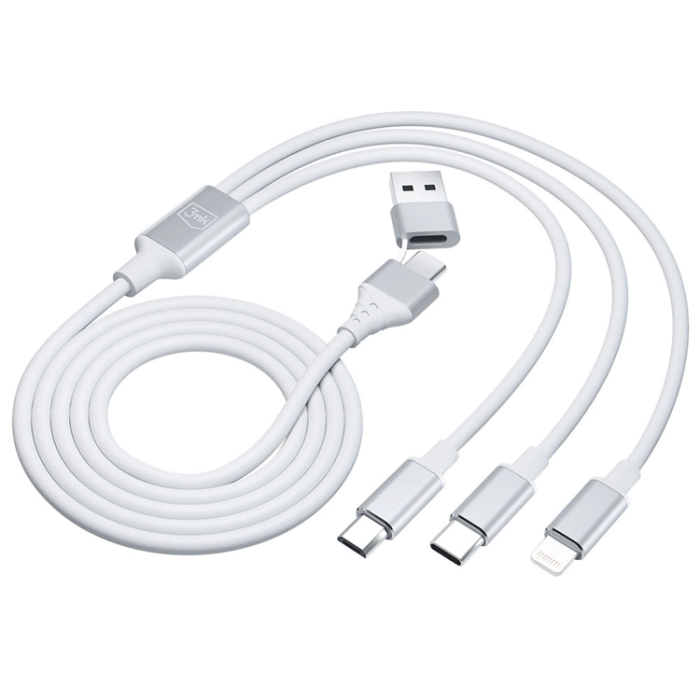 3MK - 3mk 3in1 USB-A till USB-C Lightning microUSB kabel 1.5m