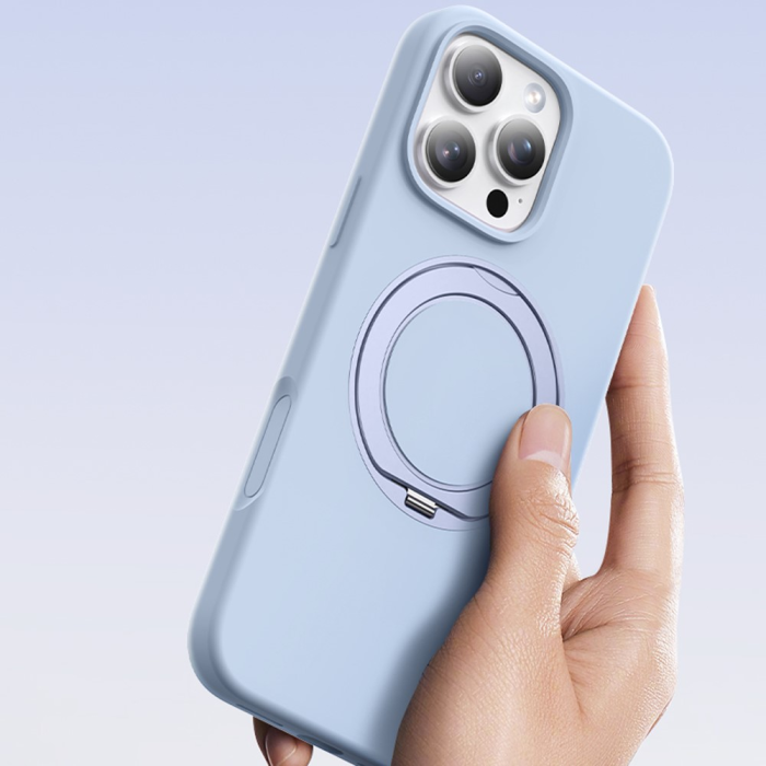 A-One Brand - iPhone 16 Pro Mobilskal MagSafe Silikon Roterande Kickstand