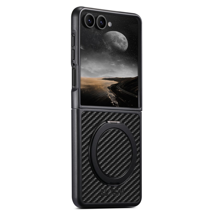 SUTENI - Suteni Galaxy Z Flip 7 Mobilskal MagSafe Carbon Fiber - Svart