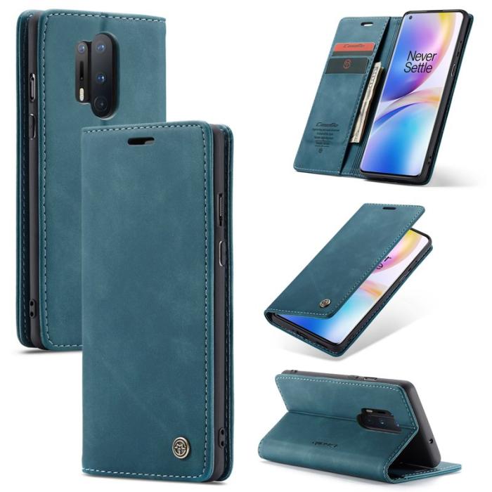 Caseme - CASEME Series Plånboksfodral Konstläder för OnePlus 8 Pro - Blå