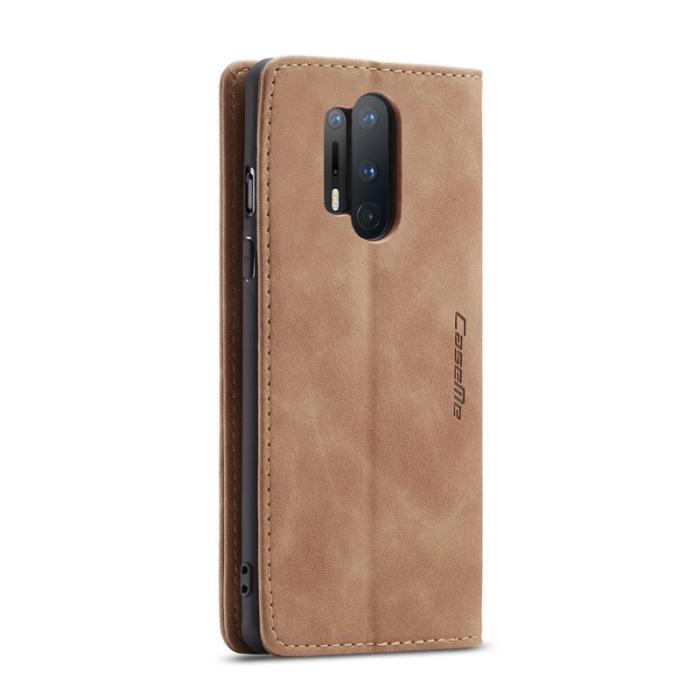 Caseme - CASEME Series Plånboksfodral Konstläder för OnePlus 8 Pro - Brun