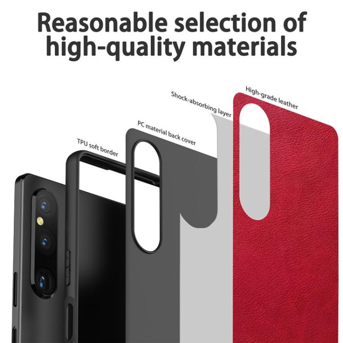 A-One Brand - Sony Xperia 10 V Mobilskal TPU PU-Läder - Röd
