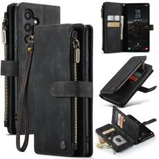 Caseme - CASEME Konstl&auml;der Pl&aring;nboksfodral f&ouml;r Samsung Galaxy S25 med rem - Svart