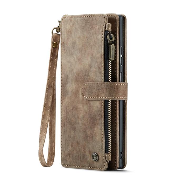 Caseme - CASEME Konstläder Plånboksfodral för Samsung Galaxy S25 Ultra - Brun