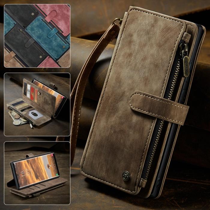 Caseme - CASEME Konstläder Plånboksfodral för Samsung Galaxy S25 Ultra - Brun
