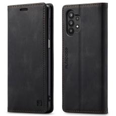 AUTSPACE - AUTSPACE A01 Pl&aring;nboksfodral f&ouml;r Samsung Galaxy A32 5G - Konstl&auml;der - Svart