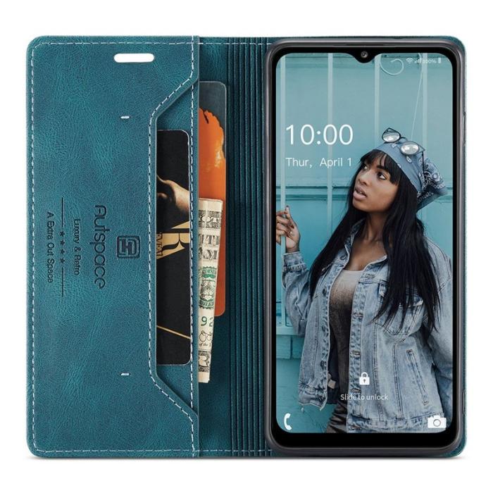 AUTSPACE - AUTSPACE A01 Plånboksfodral för Samsung Galaxy A32 5G - Konstläder - Blå
