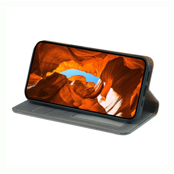 A-One Brand - OnePlus 15 Plånboksfodral RFID Blocking Closure Läder - Grå