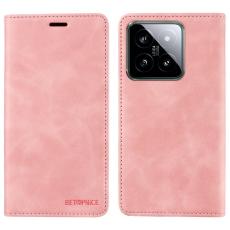BETOPNICE - BETOPNICE 003 f&ouml;r Xiaomi 14 Pl&aring;nboksfodral RFID-Skydd - Bokstil - Rosa