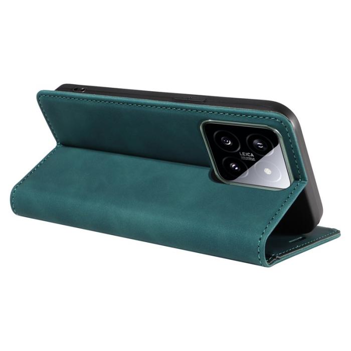BETOPNICE - BETOPNICE 003 för Xiaomi 14 Konstläder Plånboksfodral RFID-Skydd - Grön