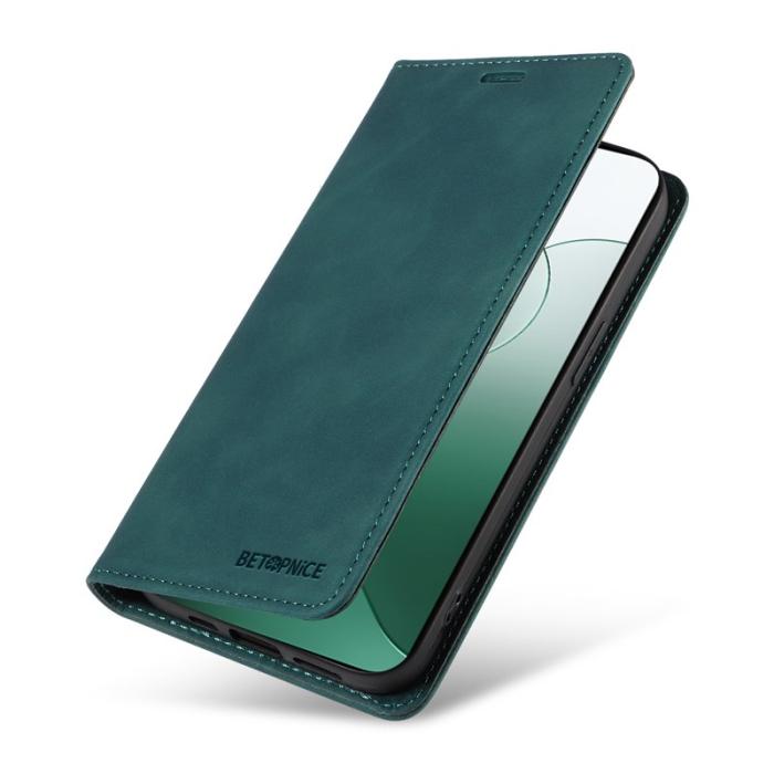 BETOPNICE - BETOPNICE 003 för Xiaomi 14 Konstläder Plånboksfodral RFID-Skydd - Grön