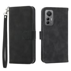 DIERFENG - DIERFENG DF-03 Pl&aring;nboksfodral f&ouml;r Xiaomi 12 Pro 5G - Konstl&auml;der - Svart