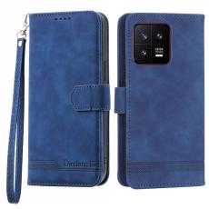 DIERFENG - DIERFENG DF-03 Pl&aring;nboksfodral f&ouml;r Xiaomi 13 5G - Konstl&auml;der - Bl&aring;