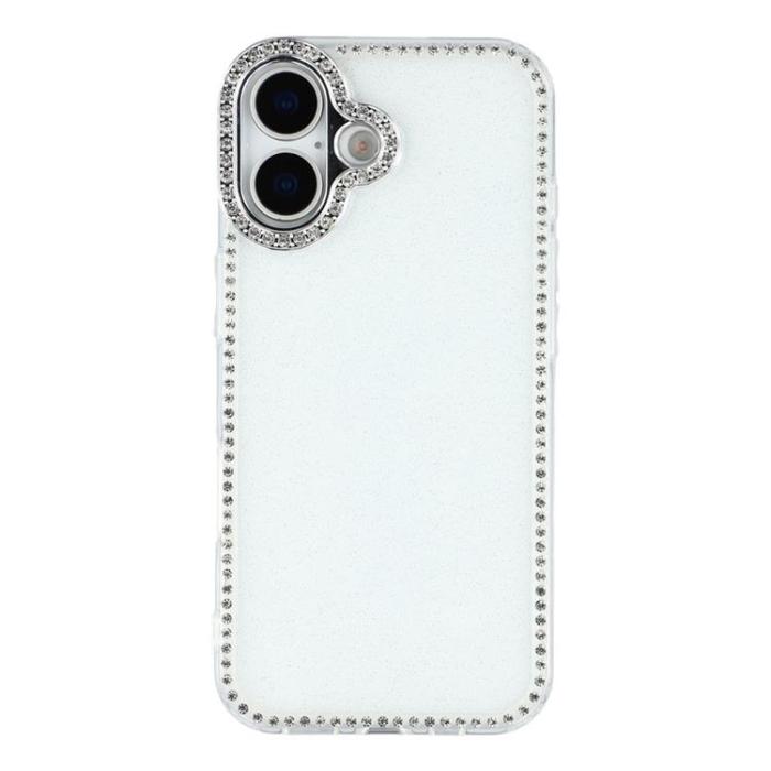 A-One Brand - iPhone 17 Mobilskal Rhinestone Edge - Glitter Transparent