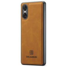 DG.MING - DG.MING Mobilskal till Sony Xperia 10 VI PU L&auml;der Hybrid - Brun