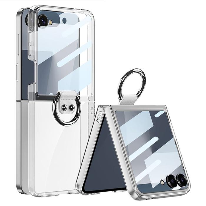 GKK - GKK Samsung Galaxy Z Flip7 Fodral - PC + Tempered Glass - Transparent