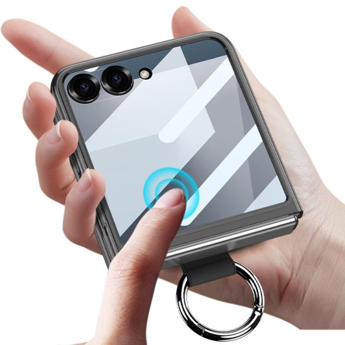 GKK - GKK Samsung Galaxy Z Flip7 Fodral - PC + Tempered Glass - Svart