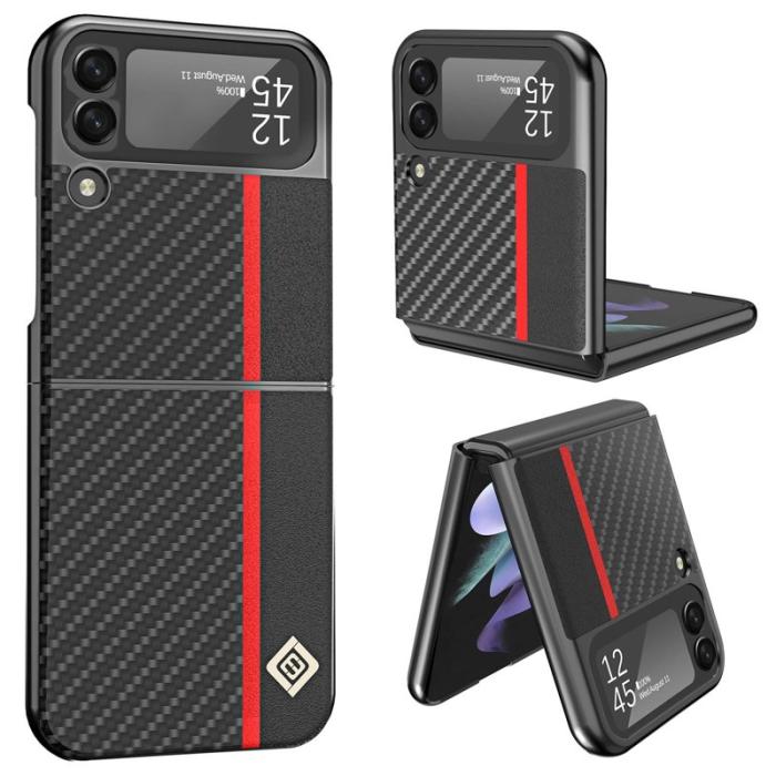 LC.imeeke - LC.IMEEKE för Samsung Galaxy Z Flip4 5G Fodral KonstLäder - Svart