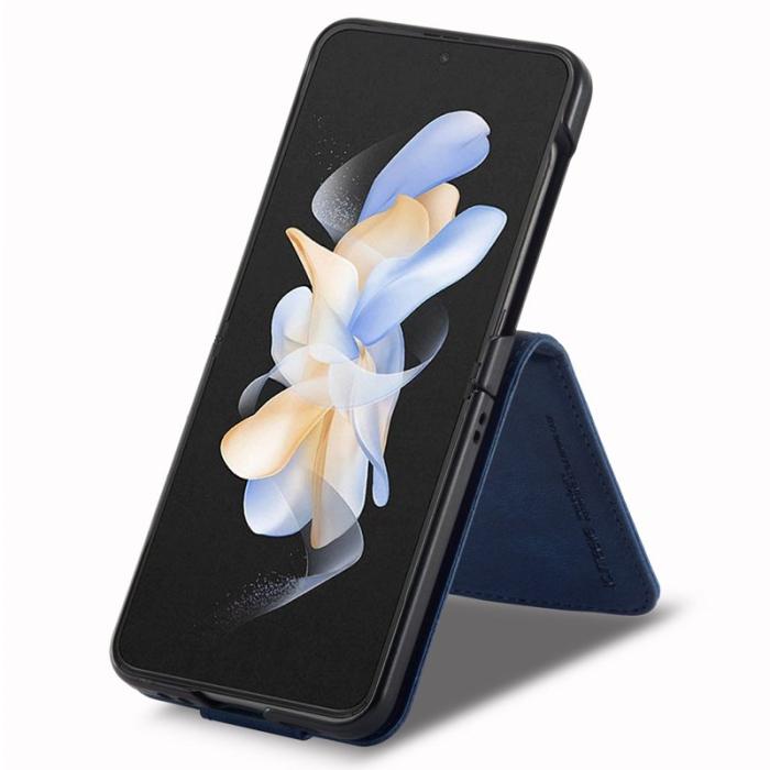 LC.imeeke - LC.IMEEKE för Samsung Galaxy Z Flip4 5G Fodral - KonstLäder - Blå