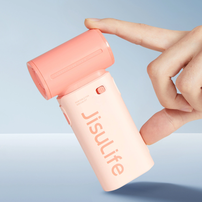 Jisulife - Jisulife Bärbar USB Handfläkt 3600 mAh Life9 - Rosa