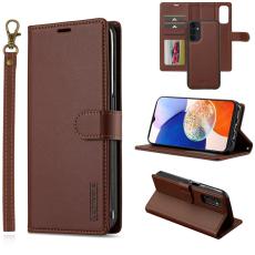 LC.imeeke - LC.IMEEKE L2 Series Samsung Galaxy A14 5G Pl&aring;nboksfodral Konstl&auml;der - Brun