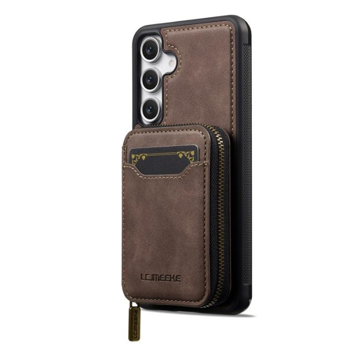 LC.imeeke - LC.IMEEKE L6 för Samsung Galaxy A56 5G Plånboksfodral Konstläder - Brun