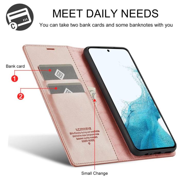 LC.imeeke - LC.IMEEKE Samsung Galaxy A17 Plånboksfodral Konstläder - Roséguld