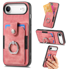 A-One Brand - iPhone Air Mobilskal med Korthållare Läder Kickstand - Rosa