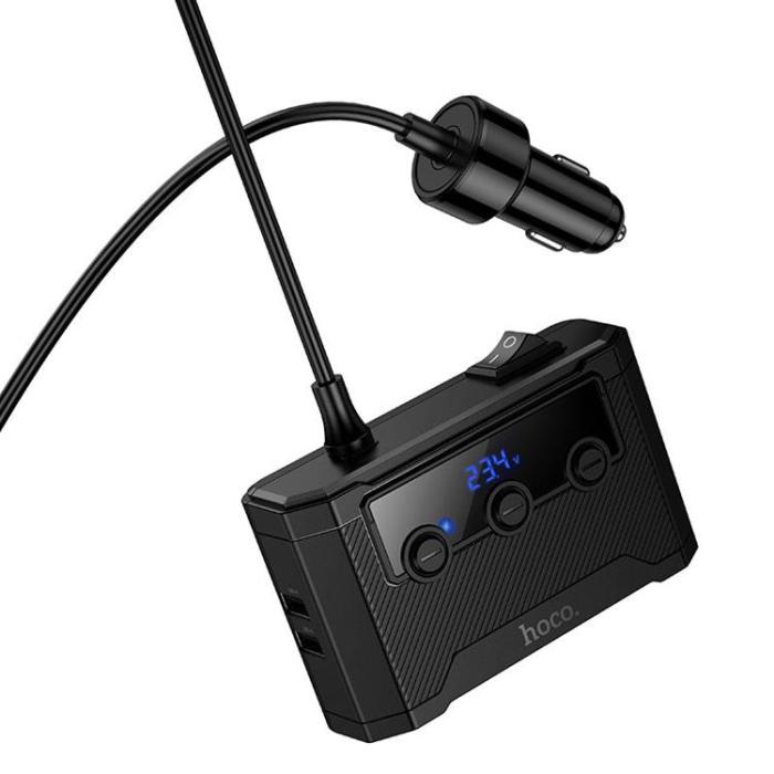Hoco - Hoco Billaddare 240W 2xUSB-C 2xUSB-A med 3x Cigarettändare Z64 - Svart