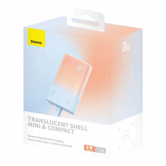BASEUS - Baseus Powerbank 5200mAh Popsicle 20W - Blå/Orange