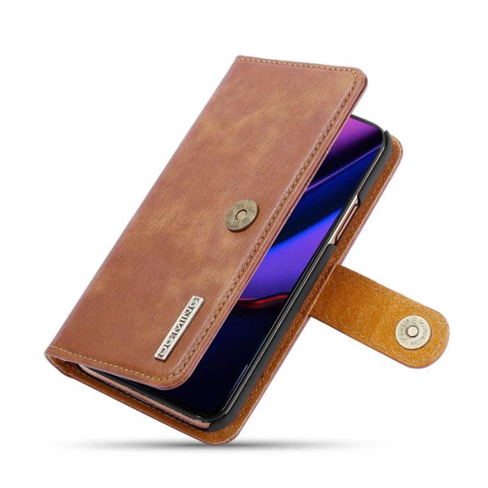 DG.MING - DG.MING iPhone 11 Pro Max Äkta Läder Plånboksfodral med Ställ - Brun