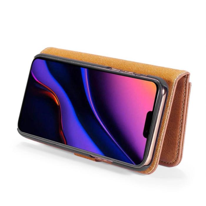 DG.MING - DG.MING iPhone 11 Pro Max Äkta Läder Plånboksfodral med Ställ - Brun