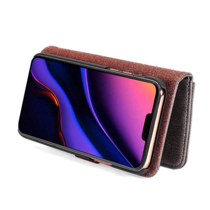 DG.MING - DG.MING iPhone 11 Pro Max Äkta Läder Plånboksfodral med Ställ - Grå
