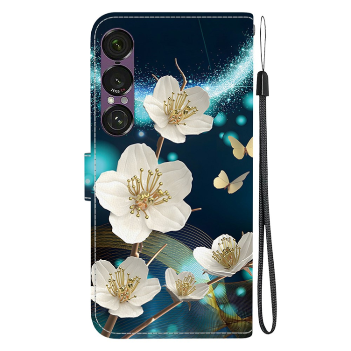 A-One Brand - Sony Xperia 1 VII Plånboksfodral med Lanyard Printing - Magnolia