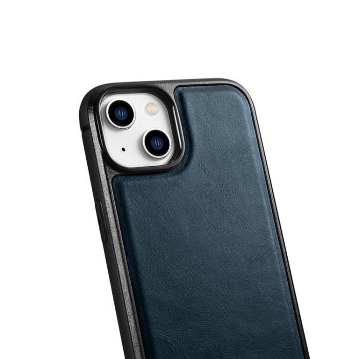 ICARER - iCarer iPhone 14 Plus Skal Magsafe Aktä Läder - Blå