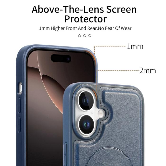 CASENEO - CASENEO iPhone 17 Fodral Magnetiskt KonstLäder - Blå