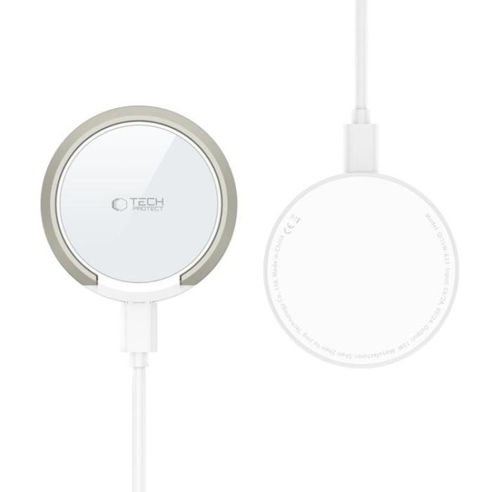 Tech-Protect - Tech-Protect Trådlös Laddare Magsafe QI15W-A33 - Vit