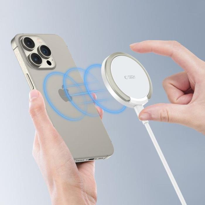 Tech-Protect - Tech-Protect Trådlös Laddare Magsafe QI15W-A33 - Vit