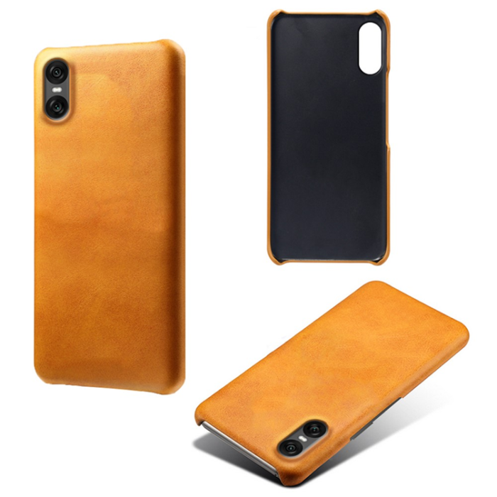 A-One Brand - Sony Xperia 10 VII Mobilskal Calfskin Texture PU-Läder - Orange