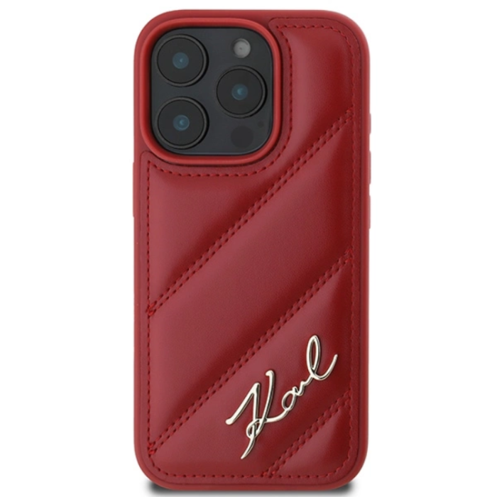 KARL LAGERFELD - Karl Lagerfeld iPhone 16 Pro Mobilskal Quilted Signature - Röd