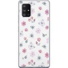 iSecrets - Mobilskal till Samsung Galaxy A71 5G med Blommor och fj&auml;rillar