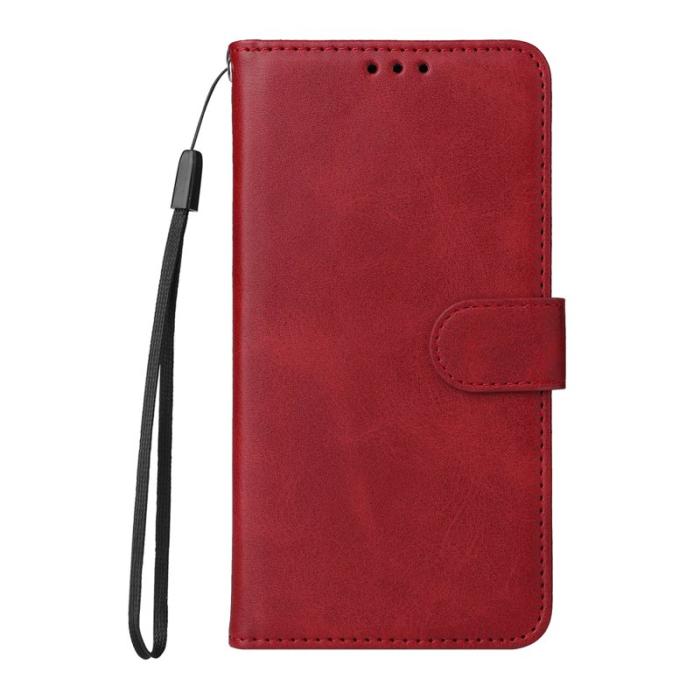 OEM - Samsung Galaxy S26 Ultra Fodral Konstläder Folio Flip - Röd