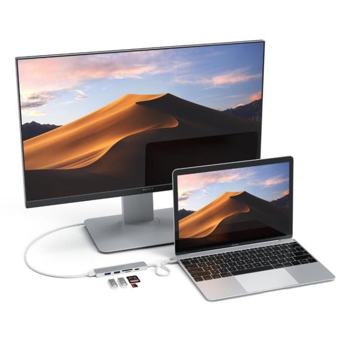 Satechi - Satechi USB-C Adapter med HDMI, USB 3.0 portar samt kortläsare - Silver