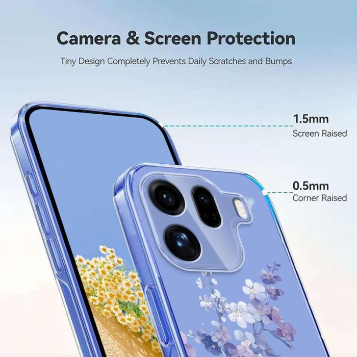 OEM - Mobilskal till Oppo Find X9 Pro 5G Plast Blommönster - Violett