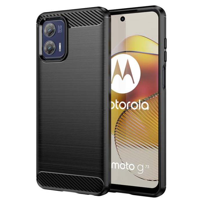 UTGATT - Motorola Moto G73 5G Mobilskal Carbon Silikon - Svart