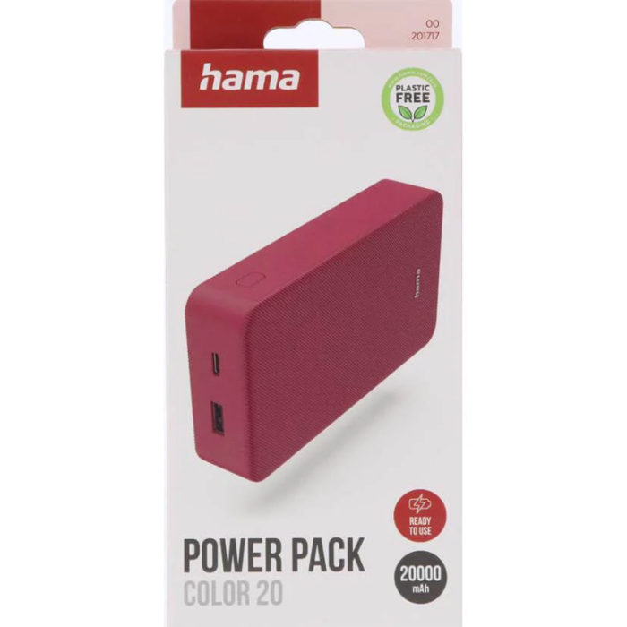 Hama - HAMA Powerbank 20000mAh USB-C+USB-A - Röd