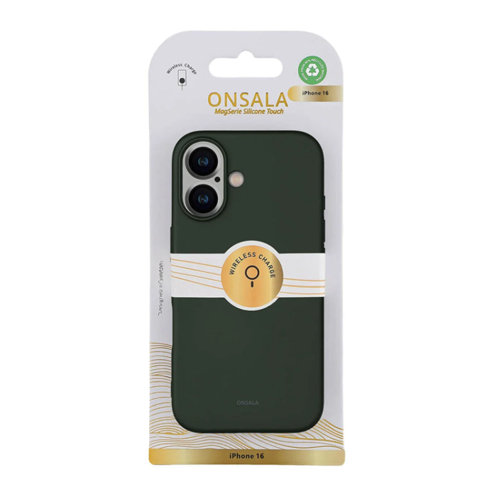 Onsala - Onsala iPhone 16 Mobilskal Silikon - Olivgrön