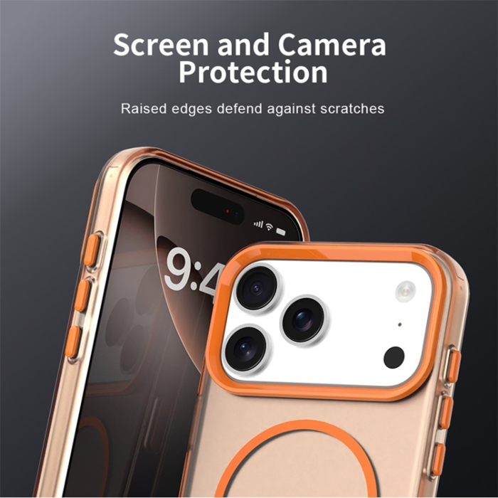 A-One Brand - iPhone 17 Pro Max Mobilskal MagSafe C-shaped Candy Color - Orange
