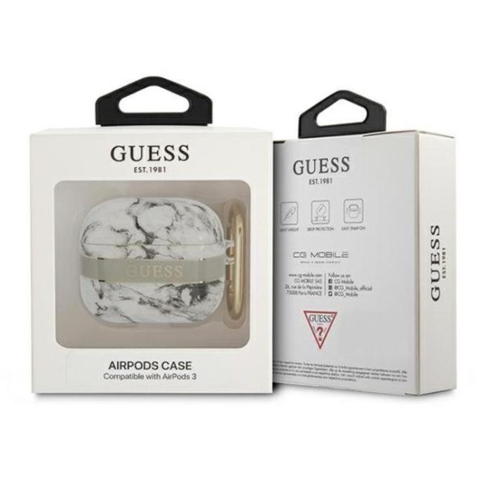 Guess - Guess Airpods 3 Skal Marble Strap Collection - Grå